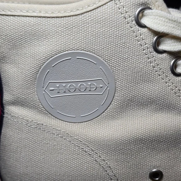 Unisex Hood High Top Canvas Sneakers White/Tan Size 8.5 - Picture 3 of 7